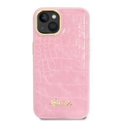 Guess GUHCP14MHGCRHP Croco Collection Hardcase for iPhone 14 Plus / 15 Plus 6.7" / pink
