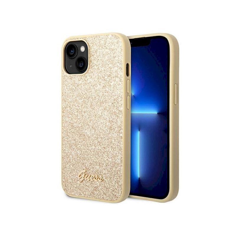 Guess GUHCP14MHGGSHD Glitter Script Hardcase for iPhone 14 Plus/15 Plus 6.7" / gold