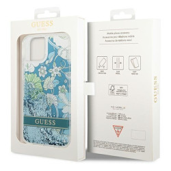 Guess GUHCP14MLFLSN Flower Liquid Glitter hardcase for iPhone 14 Plus / 15 Plus 6.7" / green