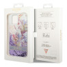 Guess GUHCP14MLFLSU Flower Liquid Glitter Hardcase for iPhone 14 Plus / 15 Plus 6.7" / purple