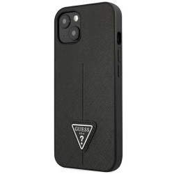 Guess GUHCP14MPSATLK Hardcase Saffiano Triangle Logo for iPhone 14 Plus/15 Plus 6.7" / black