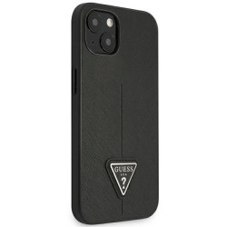 Guess GUHCP14MPSATLK Hardcase Saffiano Triangle Logo for iPhone 14 Plus/15 Plus 6.7" / black
