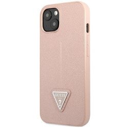 Guess GUHCP14MPSATLP Hardcase Saffiano Triangle Logo for iPhone 14 Plus / 15 Plus 6.7" / pink