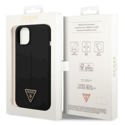 Guess GUHCP14MSLTGK Silicone Triangle Hardcase for iPhone 14 Plus / 15 Plus 6.7" / black