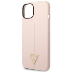 Guess GUHCP14MSLTGP Silicone Triangle Hardcase for iPhone 14 Plus/15 Plus 6.7" / pink