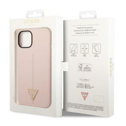 Guess GUHCP14MSLTGP Silicone Triangle Hardcase for iPhone 14 Plus/15 Plus 6.7" / pink