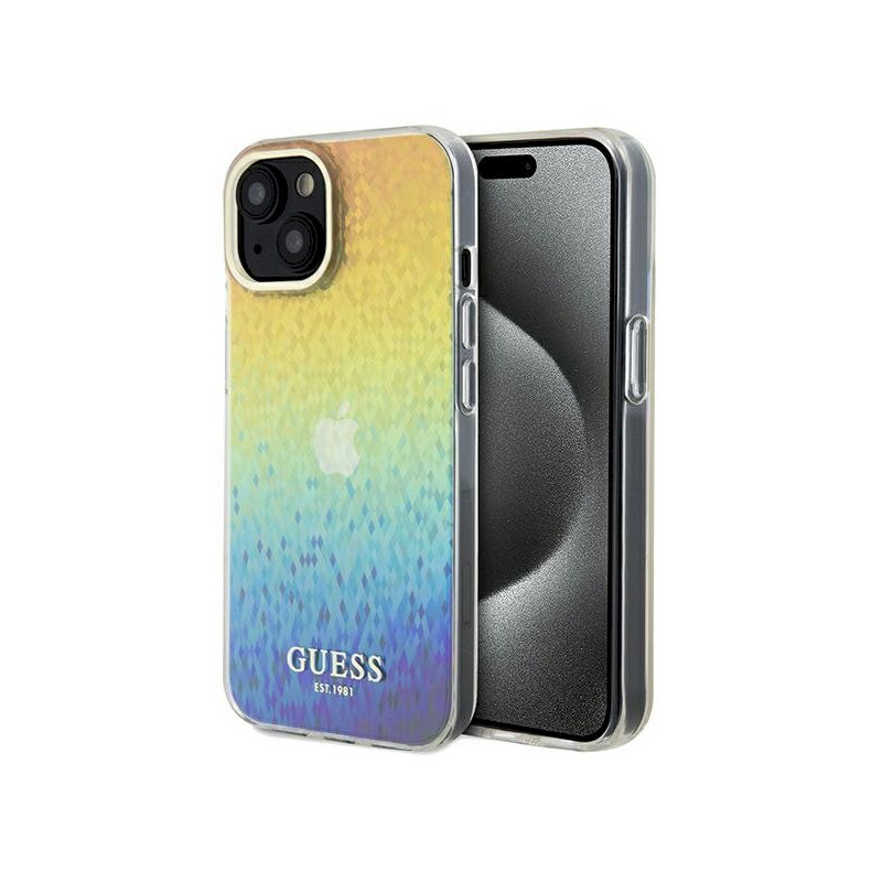 Guess GUHCP14SHDECMI Hardcase IML Faceted Mirror Disco Iridesc for iPhone 14 / 15 / 13 6.1"