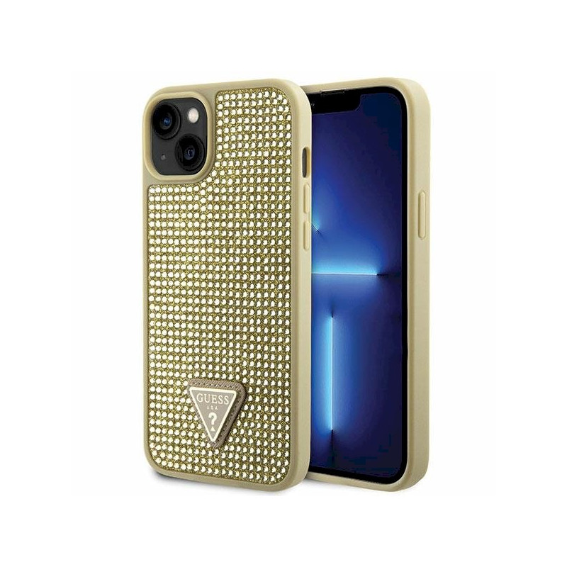 Guess GUHCP14SHDGTPD Hardcase Rhinestone Triangle for iPhone 14 / 15 / 13 6.1" / gold