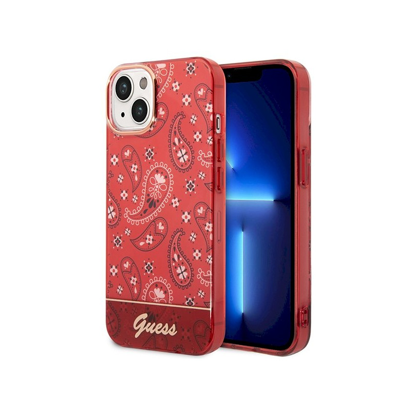 Guess GUHCP14SHGBNHR Hardcase Bandana Paisley for iPhone 14 / 15 / 13 6.1" / red