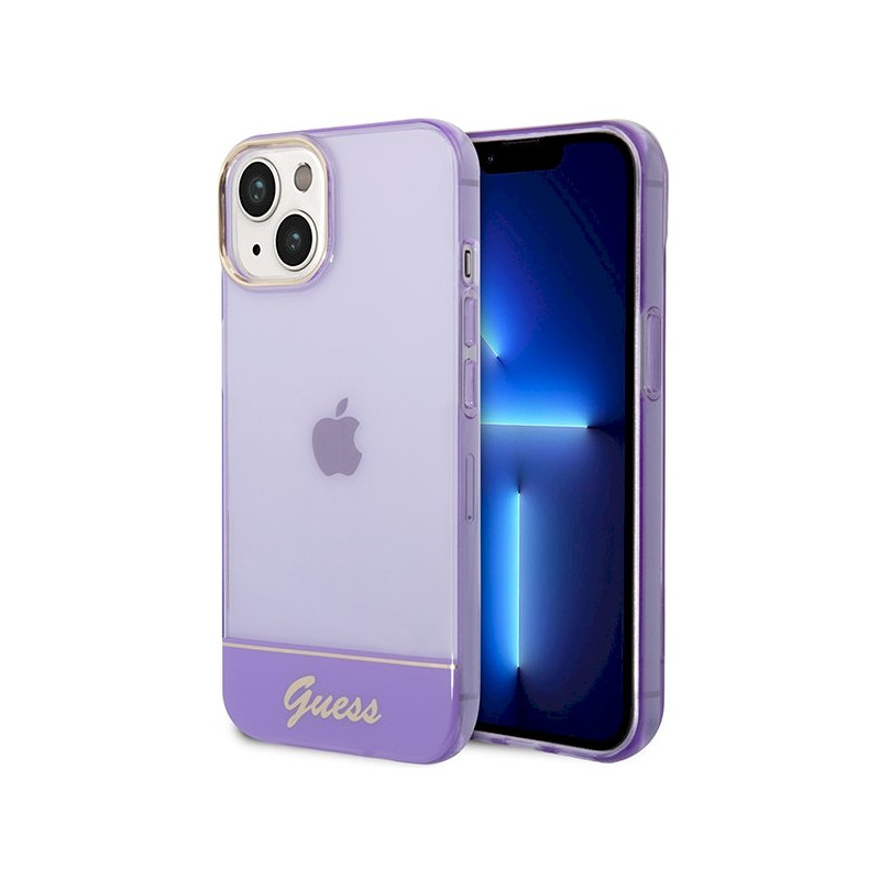 Guess GUHCP14SHGCOU Hardcase for iPhone 14 / 15 / 13 6.1" / purple translucent