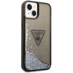 Guess GUHCP14SLFCTPK Liquid Glitter Palm Collection hardcase for iPhone 14 / 15 / 13 6.1" / black