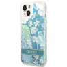 Guess GUHCP14SLFLSN Hardcase Flower Liquid Glitter for iPhone 14 / 15 / 13 6.1" / green