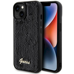 Guess GUHCP14SPSFDGSK Hardcase Sequin Script Metal for iPhone 14 / 15 / 13 6.1" / black