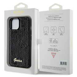 Guess GUHCP14SPSFDGSK Hardcase Sequin Script Metal for iPhone 14 / 15 / 13 6.1" / black
