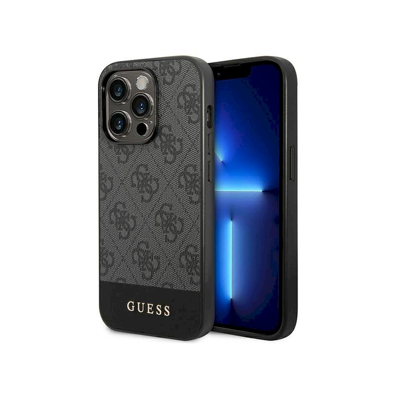 Guess GUHCP14XG4GLGR 4G Stripe Collection Hard Case for iPhone 14 Pro Max 6,7" / grey