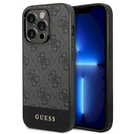 Guess GUHCP14XG4GLGR 4G Stripe Collection Hard Case for iPhone 14 Pro Max 6,7" / grey