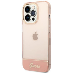 Guess GUHCP14XHGCOP Hardcase for iPhone 14 Pro Max 6,7" / pink translucent