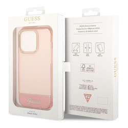 Guess GUHCP14XHGCOP Hardcase for iPhone 14 Pro Max 6,7" / pink translucent
