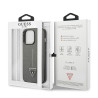 Guess GUHCP14XPSATLG Saffiano Triangle Logo Hardcase for iPhone 14 Pro Max 6,7" / silver