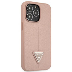 Guess GUHCP14XPSATLP iPhone 14 Pro Max 6,7" hardcase Saffiano Triangle Logo / pink