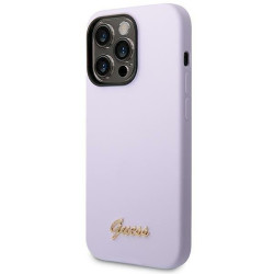 Guess GUHCP14XSLSMU Silicone Vintage Gold Logo Hardcase for iPhone 14 Pro Max 6,7" / purple