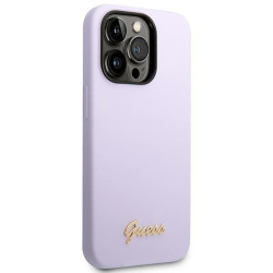 Guess GUHCP14XSLSMU Silicone Vintage Gold Logo Hardcase for iPhone 14 Pro Max 6,7" / purple