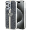 Guess GUHCP15LH4PSEGK Hardcase IML 4G Gold Stripe for iPhone 15 Pro 6.1" / black