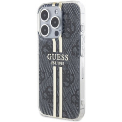 Guess GUHCP15LH4PSEGK Hardcase IML 4G Gold Stripe for iPhone 15 Pro 6.1" / black