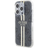 Guess GUHCP15LH4PSEGK Hardcase IML 4G Gold Stripe for iPhone 15 Pro 6.1" / black
