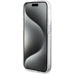 Guess GUHCP15LH4PSEGK Hardcase IML 4G Gold Stripe for iPhone 15 Pro 6.1" / black