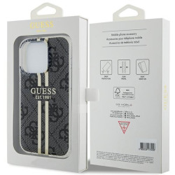Guess GUHCP15LH4PSEGK Hardcase IML 4G Gold Stripe for iPhone 15 Pro 6.1" / black