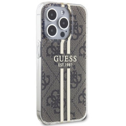 Guess GUHCP15LH4PSEGW Hardcase IML 4G Gold Stripe for iPhone 15 Pro 6.1" / brown