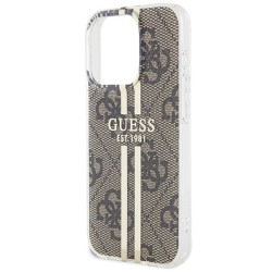 Guess GUHCP15LH4PSEGW Hardcase IML 4G Gold Stripe for iPhone 15 Pro 6.1" / brown