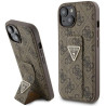 Guess GUHCP15SPGS4TDW Hardcase Grip Stand 4G Triangle Strass for iPhone 15 / 14 / 13 6.1" / brown