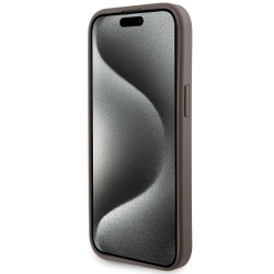 Guess GUHCP15SPGS4TDW Hardcase Grip Stand 4G Triangle Strass for iPhone 15 / 14 / 13 6.1" / brown