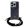 Guess GUHCP15XHC4SEK Crossbody Cord 4G Print Hardcase for iPhone 15 Pro Max 6.7" / black
