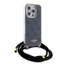 Guess GUHCP15XHC4SEK Crossbody Cord 4G Print Hardcase for iPhone 15 Pro Max 6.7" / black