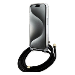 Guess GUHCP15XHC4SEK Crossbody Cord 4G Print Hardcase for iPhone 15 Pro Max 6.7" / black