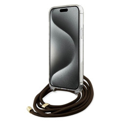 Guess GUHCP15XHC4SEW Crossbody Cord 4G Print Hardcase for iPhone 15 Pro Max 6.7" / brown