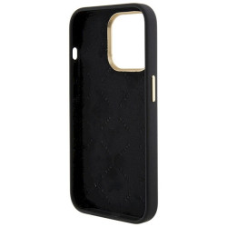 Guess GUHCP15XM4DGPK Silicone Logo Strass 4G Hardcase for iPhone 15 Pro Max 6.7" / black