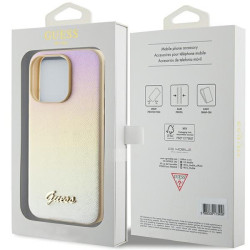 Guess GUHCP15XPSAIRSD Saffiano Iridescent Script Hardcase for iPhone 15 Pro Max 6.7" / gold