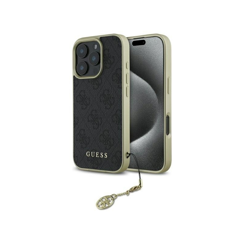 Guess GUHCP16LGF4GGR Hardcase 4G Charms Collection for iPhone 16 Pro 6.3" / black