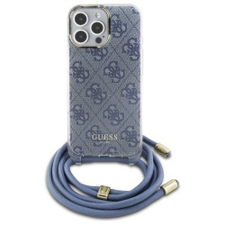 Guess GUHCP16LHC4SEB iPhone 16 Pro 6.3" blue hardcase Crossbody Cord 4G Print