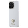 Guess GUHCP16LM4DGPH Silicone Logo Strass 4G Hardcase for iPhone 16 Pro 6.3" / white