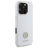 Guess GUHCP16LM4DGPH Silicone Logo Strass 4G Hardcase for iPhone 16 Pro 6.3" / white