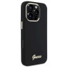 Guess GUHCP16LSMBSLK Silicone Script Metal Logo & Frame Hardcase for iPhone 16 Pro 6.3" / black