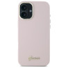 Guess GUHCP16MSMBSLP Silicone Script Metal Logo & Frame Hardcase for iPhone 16 Plus 6.7" / pink