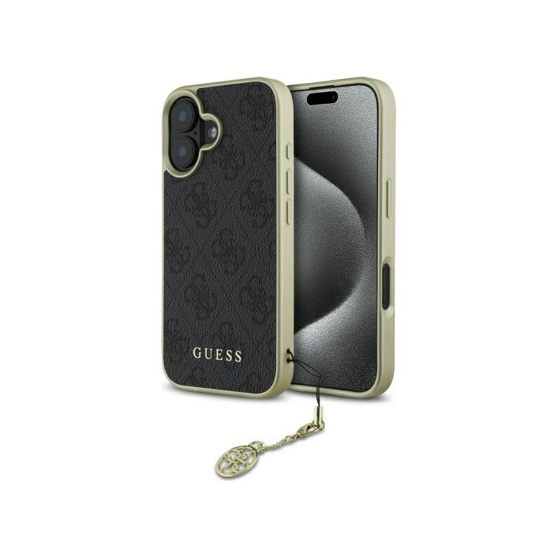 Guess GUHCP16SGF4GGR Hardcase 4G Charms Collection for iPhone 16 6.1" / black