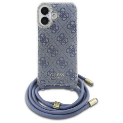 Guess GUHCP16SHC4SEB Crossbody Cord 4G Print Hardcase for iPhone 16 6.1" / blue