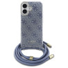 Guess GUHCP16SHC4SEB Crossbody Cord 4G Print Hardcase for iPhone 16 6.1" / blue
